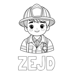 Online izdelana pobarvanka - Pobarvanka imena ZEJD in pobarvanka mladega gasilca