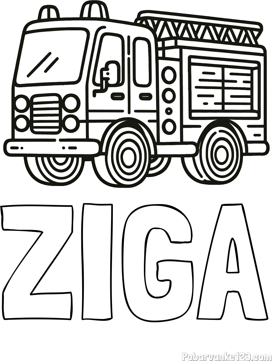 Pobarvanka imena ŽIGA in pobarvanka gasilskega avtomobila