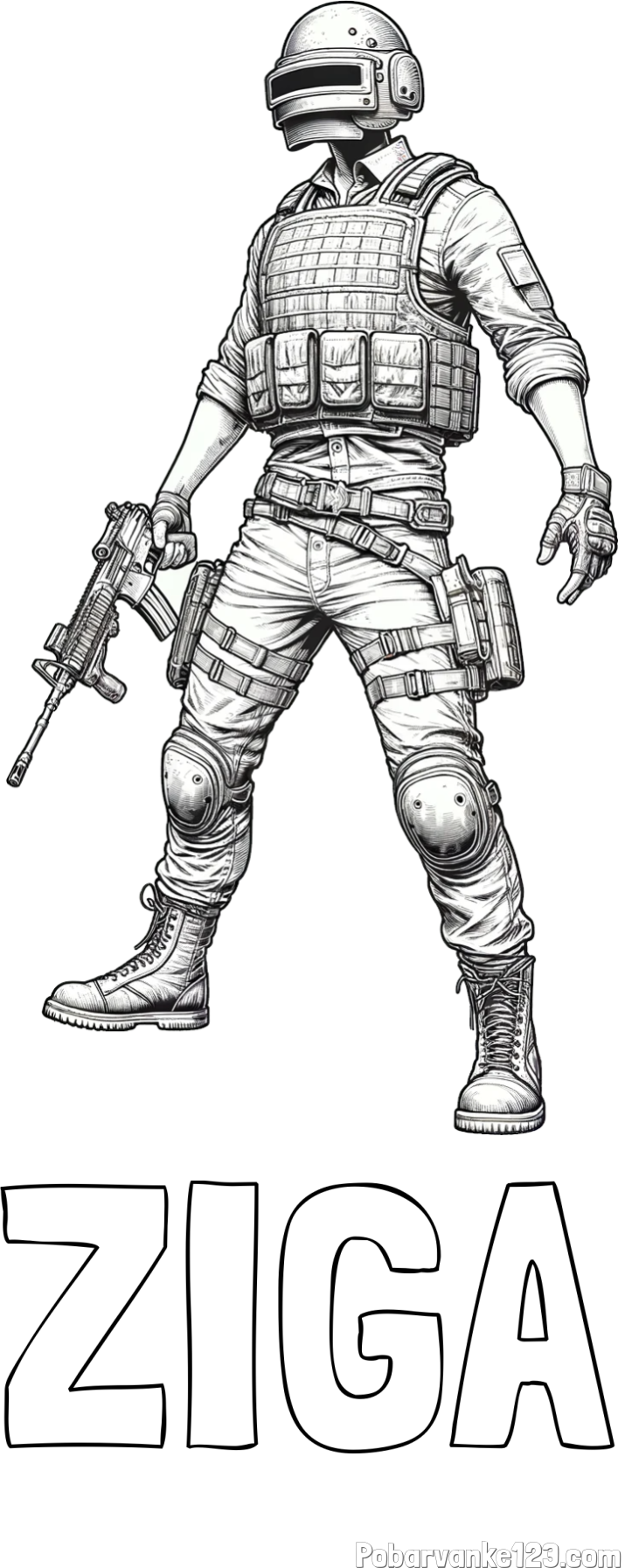 Pobarvanka imena ŽIGA in pobarvanka PUBG glavnega junaka