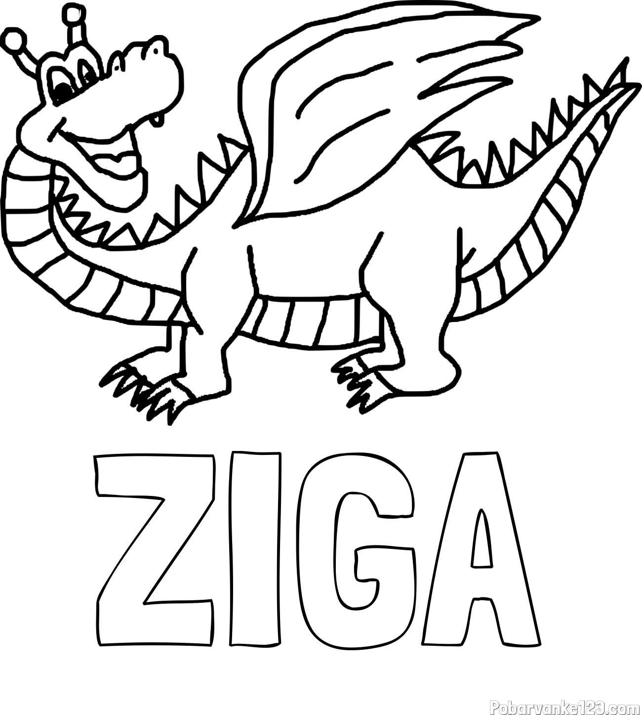 Pobarvanka imena ŽIGA in pobarvanka zmajčka