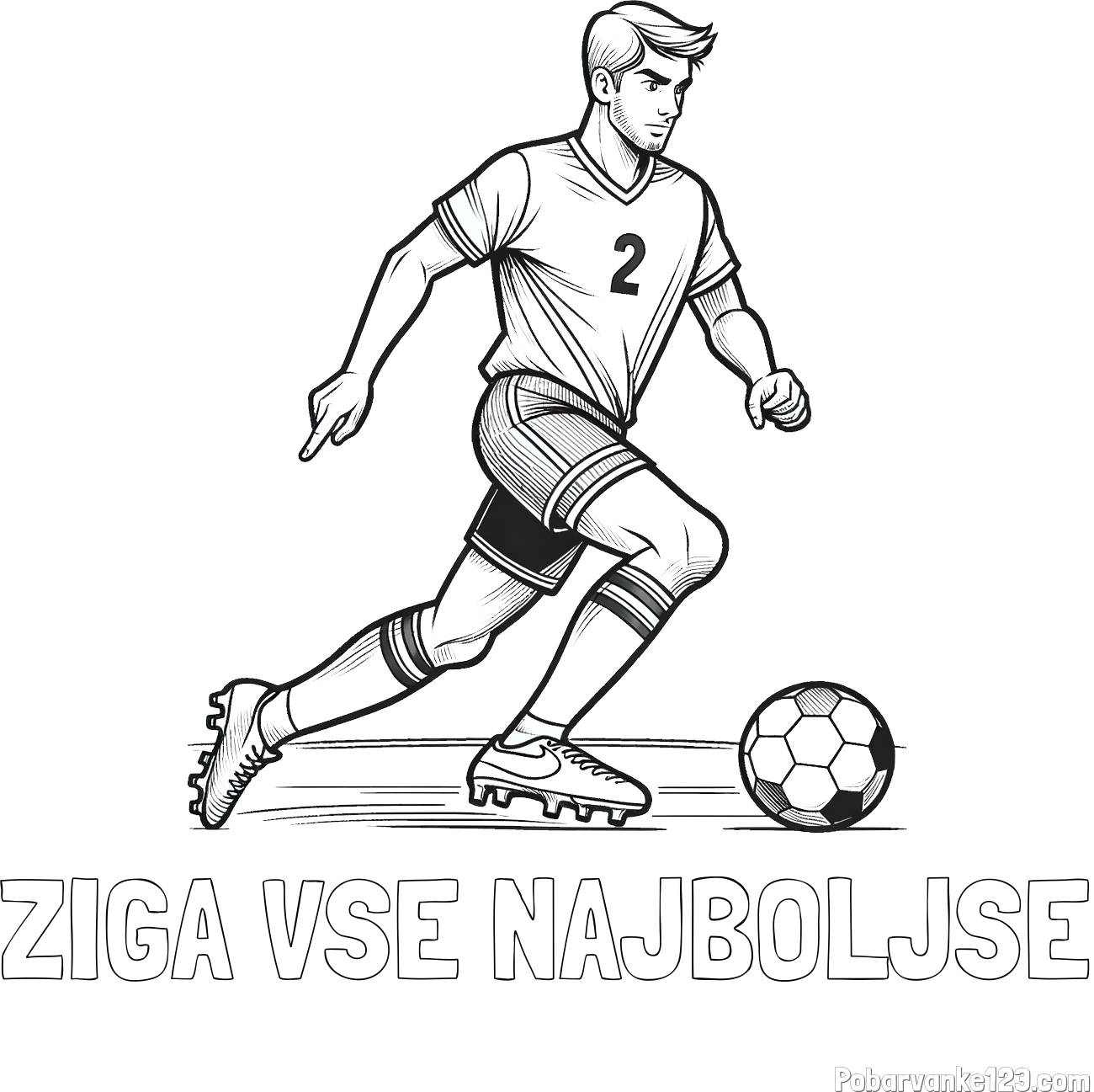 Pobarvanka imena ŽIGA VSE NAJBOLJŠE in pobarvanka nogometaša