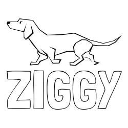 Online izdelana pobarvanka - Pobarvanka imena ZIGGY in pobarvanka jazbečarja