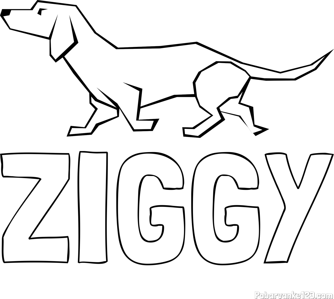 Pobarvanka imena ZIGGY in pobarvanka jazbečarja