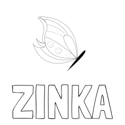 Online izdelana pobarvanka - Pobarvanka imena ZINKA in pobarvanka metulj