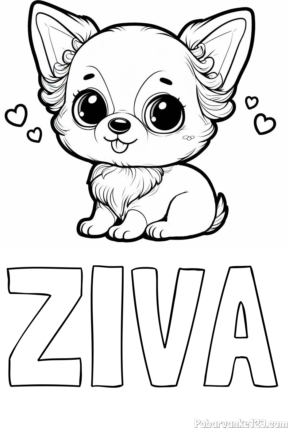 Pobarvanka imena ŽIVA in pobarvanka čivave