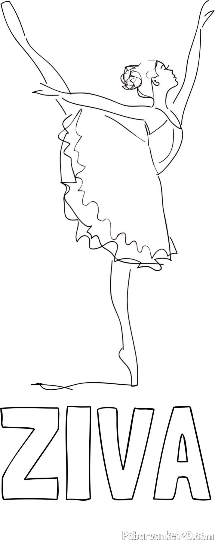 Pobarvanka imena ŽIVA in pobarvanka ljubke baletke