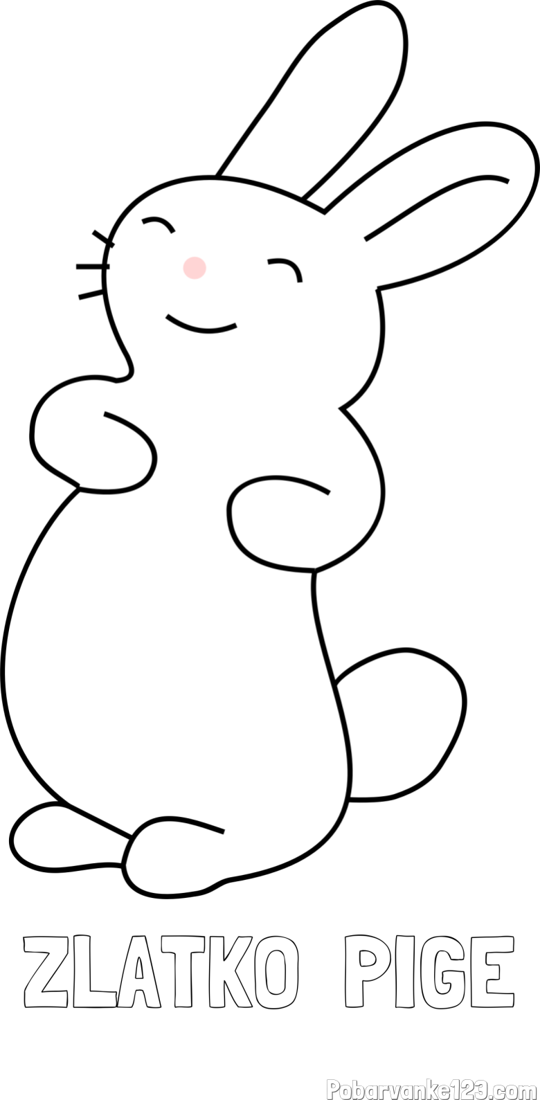 Pobarvanka imena ZLATKO  PIGE in pobarvanka nasmejanega zajčka