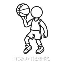 Online izdelana pobarvanka - Pobarvanka imena ŽOGA JE ORANŽNA. in otroška pobarvanka košarkarja