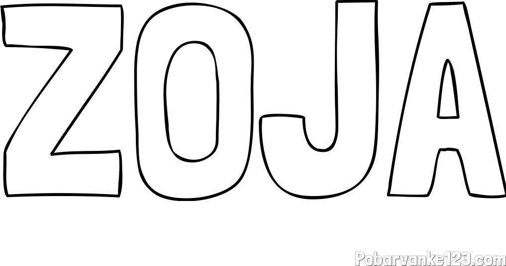 Pobarvanka imena ZOJA