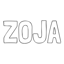 Pobarvanka imena ZOJA