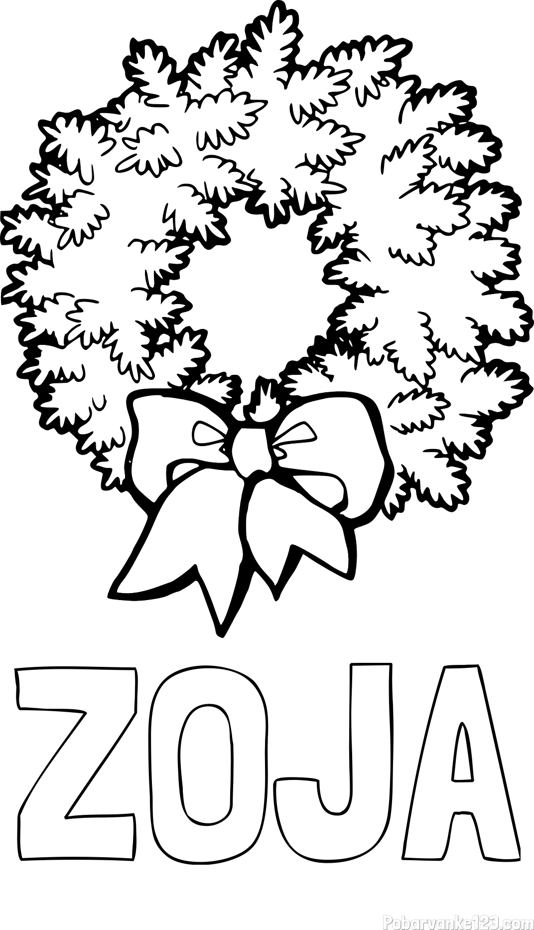 Pobarvanka imena ZOJA in adventni venček
