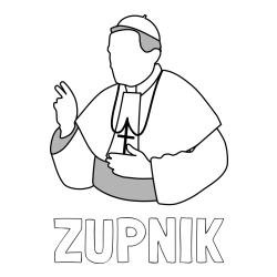 Online izdelana pobarvanka - Pobarvanka imena ŽUPNIK in pobarvanka papeža