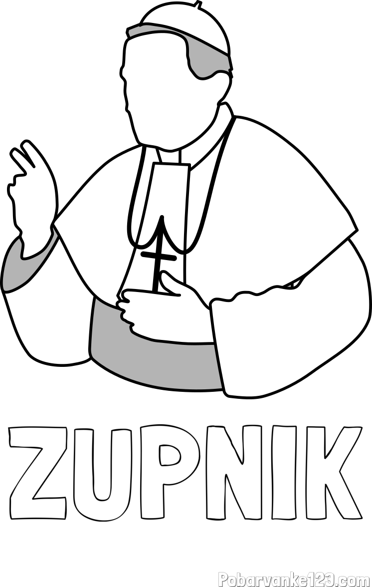 Pobarvanka imena ŽUPNIK in pobarvanka papeža