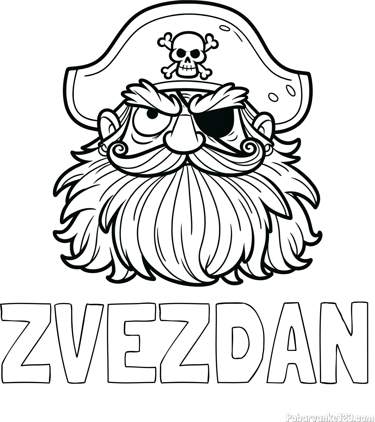 Pobarvanka imena ZVEZDAN in pobarvanka gusarja