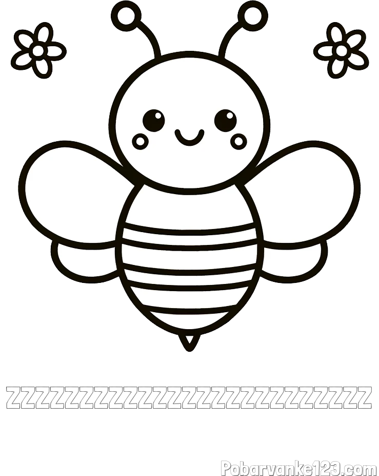 Pobarvanka imena ZZZZZZZZZZZZZZZZZZZZZZZZZ in otroška pobarvanka čebele
