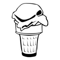 Pobarvanka kepice sladoleda v kornetu