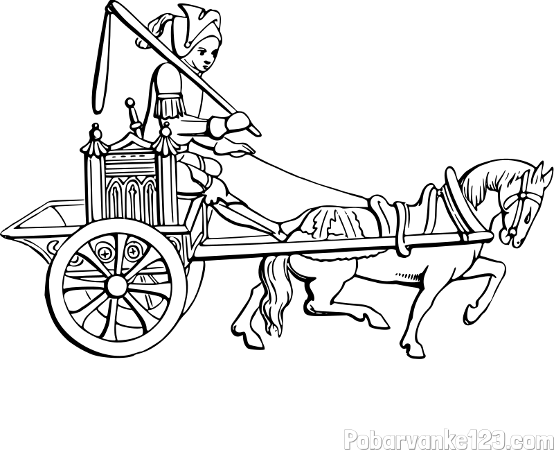 Pobarvanka konja in kočijaža