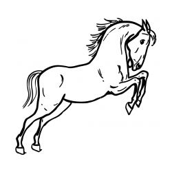 Pobarvanka konja v skoku