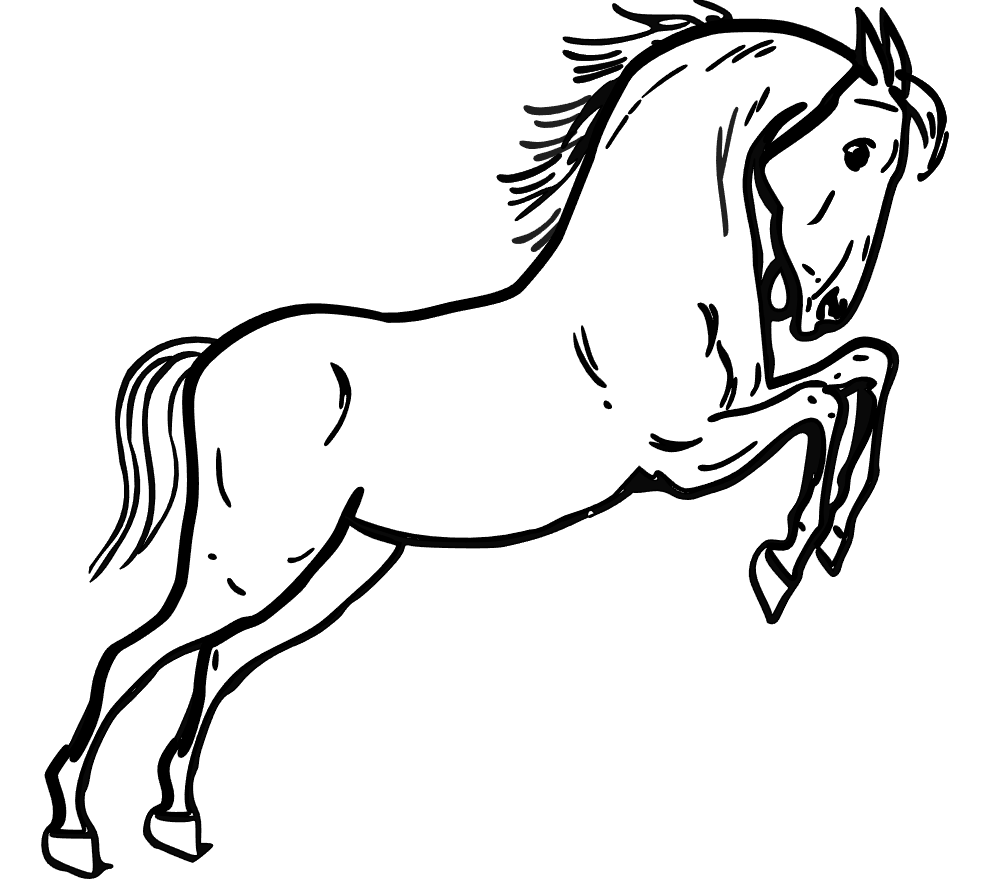 Pobarvanka konja v skoku