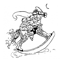 Pobarvanka konjička z otroki