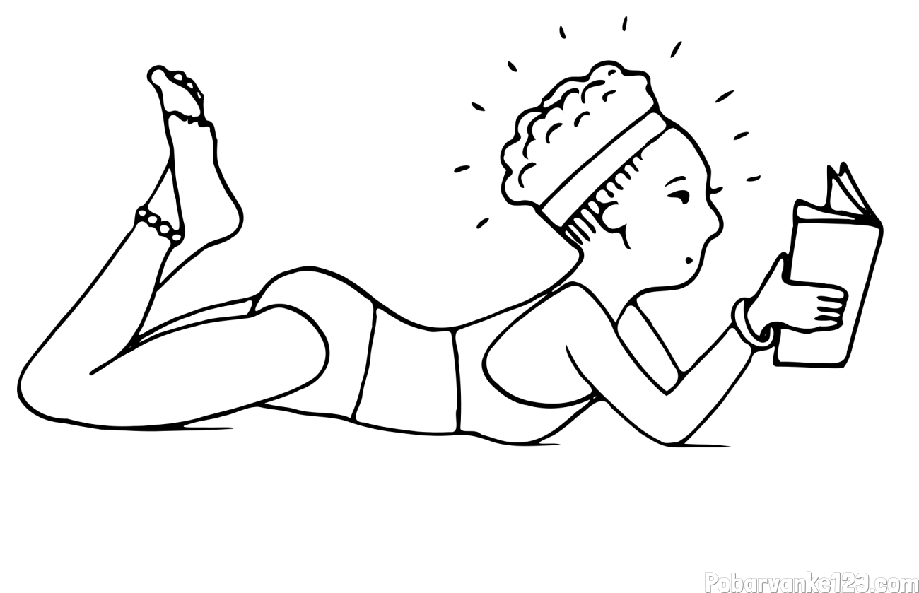 Pobarvanka kopalke med branjem knjige