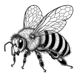 Pobarvanka lepe in realistično oblikovane čebele