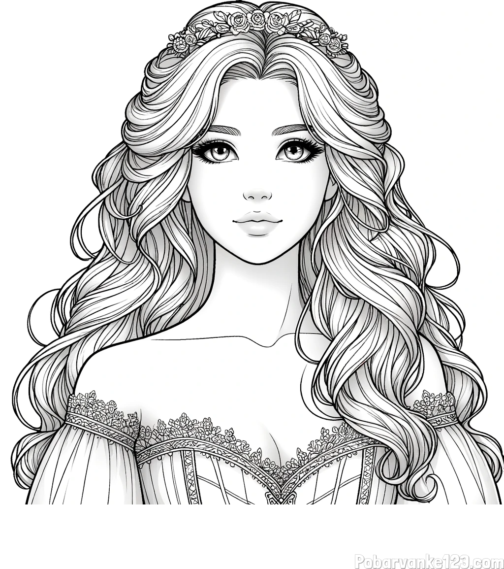 Pobarvanka lepe princese