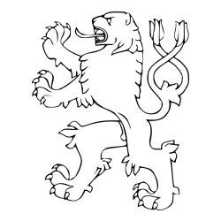 Pobarvanka leva upodobljenega na grbu