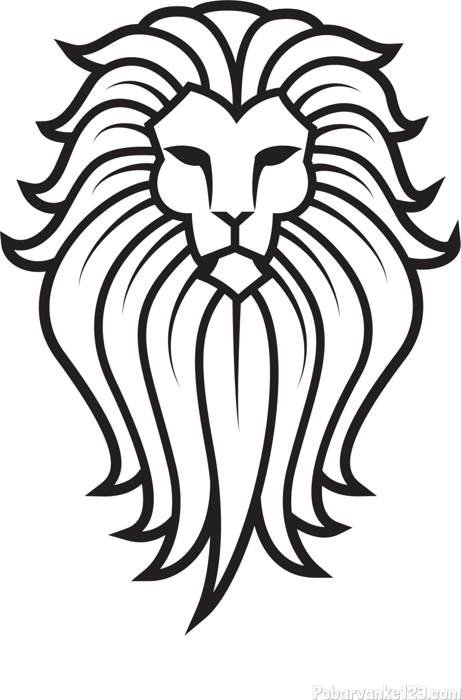 Pobarvanka leva z bujno grivo