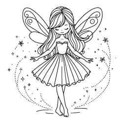 Pobarvanka ljubke čarobne vile