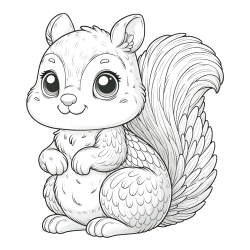 Pobarvanka ljubke in nasmejane veverice