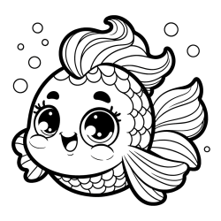 Pobarvanka ljubke pravljične ribe