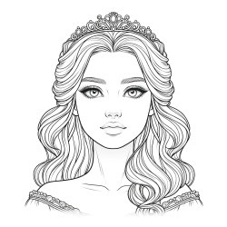 Pobarvanka ljubke princese s krono