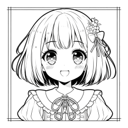 Pobarvanka ljubke punčke v anime slogu