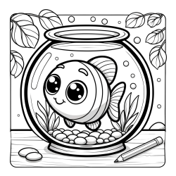 Pobarvanka ljubke ribice