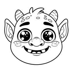 Pobarvanka ljubke škratove glave