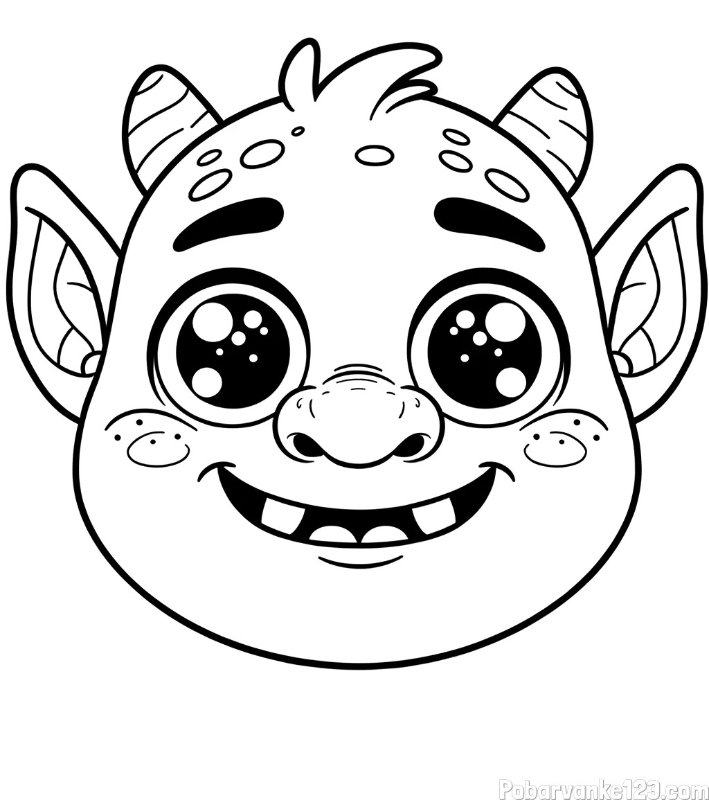 Pobarvanka ljubke škratove glave