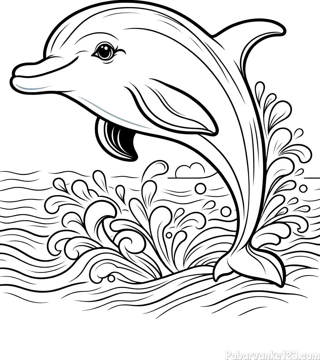 Pobarvanka ljubkega delfina