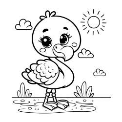 Pobarvanka ljubkega flaminga