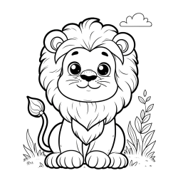 Pobarvanka ljubkega leva