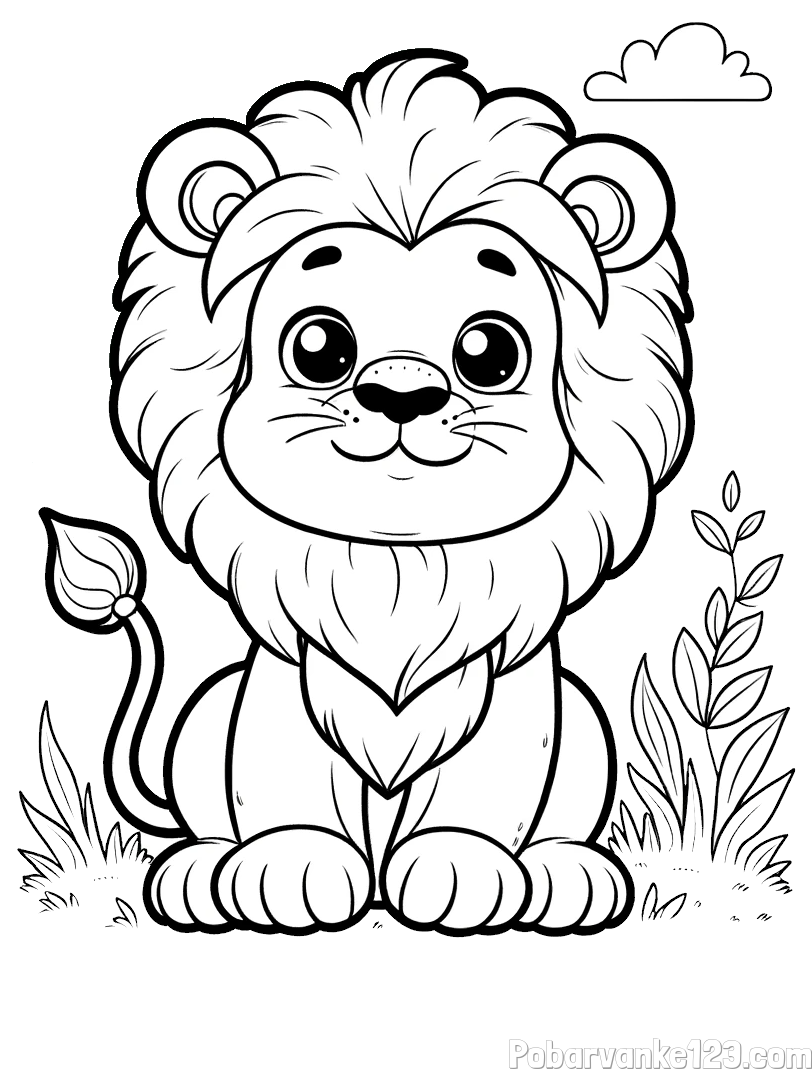 Pobarvanka ljubkega leva