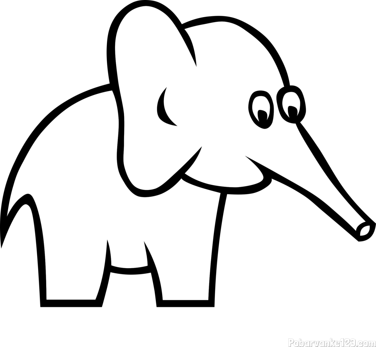 Pobarvanka ljubkega slončka