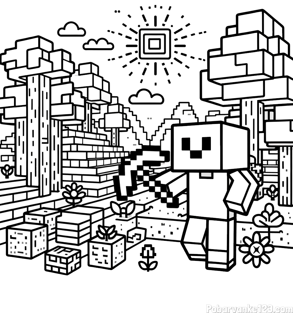 Pobarvanka Minecraft sveta