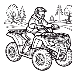 Pobarvanka motorista na štirikolesniku