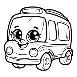 Pobarvanka nasmejanega avtobusa