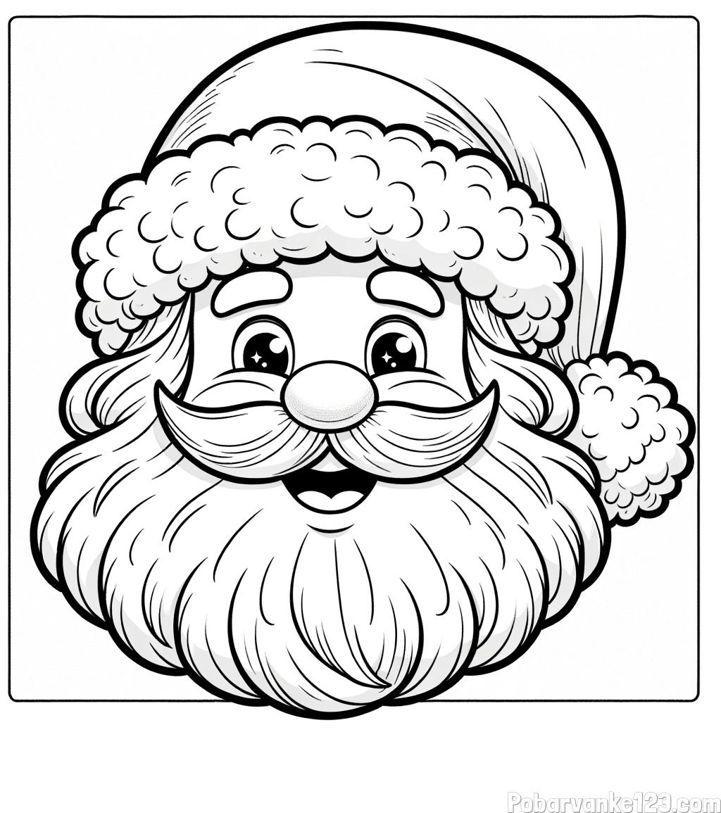 Pobarvanka nasmejanega Božička