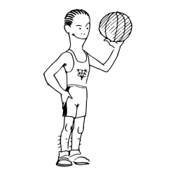 Pobarvanka nasmejanega košarkarja