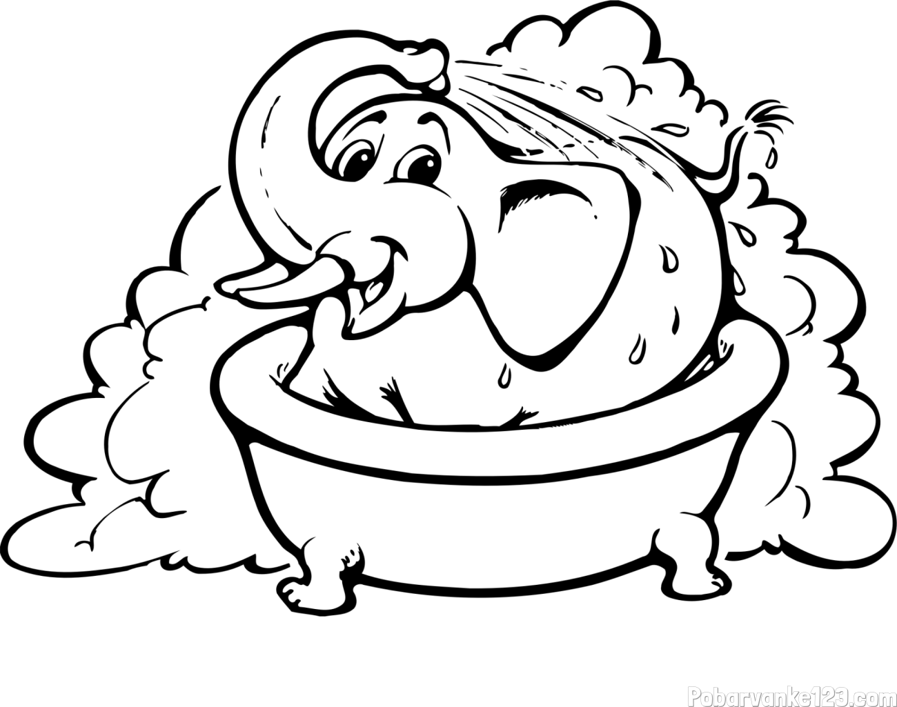 Pobarvanka nasmejanega slončka