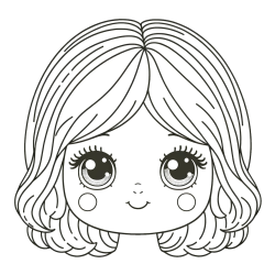 Pobarvanka obraza prikupne punčke