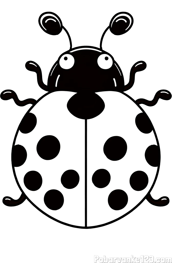 Pobarvanka pikapolonice z velikimi tipalkami